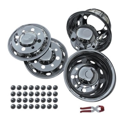 JDM Universal Wheel Liner Stainless Steel Chrome Plated Front (No Tires)
