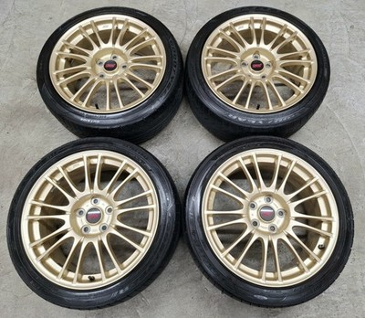 JDM Subaru WRX STI genuine BBS 4wheels no tire 18x8.5+55 5x114.3 Gold