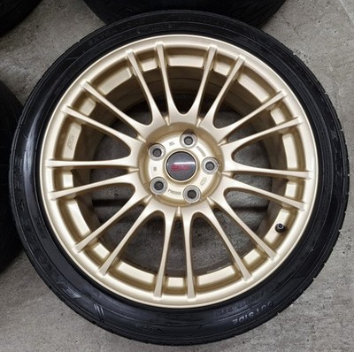 JDM Subaru WRX STI genuine BBS 4wheels no tire 18x8.5+55 5x114.3 Gold - Image 2