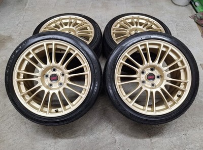 JDM Subaru WRX STI genuine BBS 4wheels no tire 18x8.5+55 5x114.3 Gold - Image 7