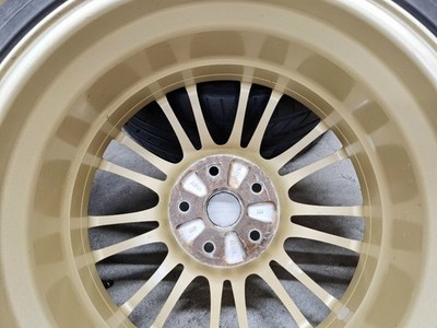 JDM Subaru WRX STI genuine BBS 4wheels no tire 18x8.5+55 5x114.3 Gold - Image 8