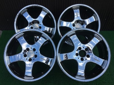 JDM Rare Curlson 1/5 19-inch wheels 8.5J +40 10J +45 112 5H Black chro No Tires