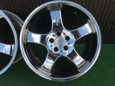 JDM Rare Curlson 1/5 19-inch wheels 8.5J +40 10J +45 112 5H Black chro No Tires - Image 2