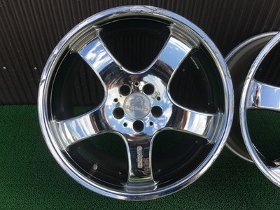 JDM Rare Curlson 1/5 19-inch wheels 8.5J +40 10J +45 112 5H Black chro No Tires - Image 3