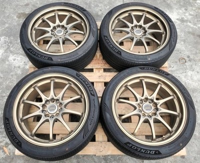 JDM RAYS CE28N 18x8.5 38 PCD114.3 wheels with Volk Racing caps mostly No Tires