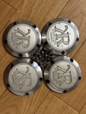 JDM KREUZER Series X Black KREUZER Center Caps Set of 4 with bolts No Tires