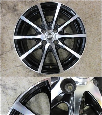 JDM 166.5J +50 4-hole S STRANGER black polished aluminum wheel 4Book P No Tires - Image 5