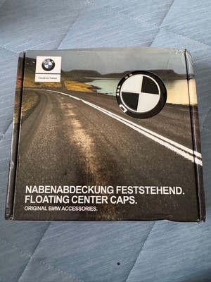 JDM BMW floating center cap 68mm White/Black (No Tires)