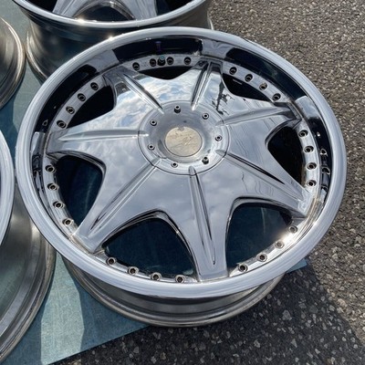 JDM 20ALGERNON wheels 20x8.5J+38 PCD114.3 5-hole 4-Wheel Set Black chrome p (No Tires) - 画像 (4)