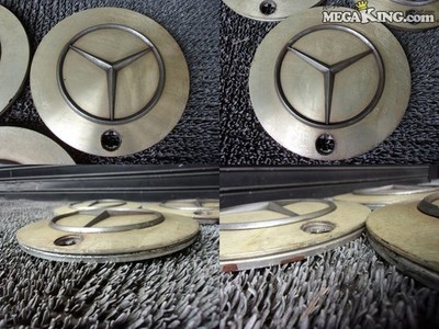JDM Not clear. Mercedes-Benz genuine normal wheel caps 3 pieces. Key h No Tires - Image 4