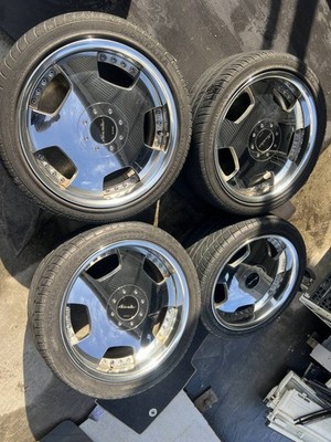 JDM WORK 18x8J 9J WORK Euroline Chrome Aluminum Wheels Old Car VIP Seda (No Tires)