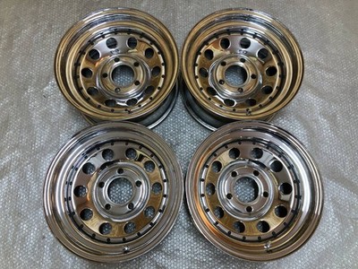 JDM Rare Modular 15x7J Plated Steel Wheels PCD127 Black for Astro C1500 (No Tires)