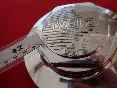 JDM 1 sheet WELD RACING aftermarket used wheel center cap center cover No Tires - Image 6