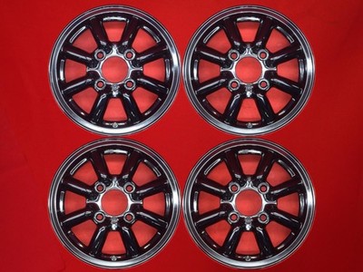 JDM Out of print rare black racing used wheel 4Book 4.5J 13 inch PCD11 No Tires
