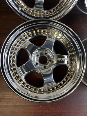 JDM Rare Excellent condition WORKMeister S1 forging 3-piece gold pierc No Tires - Image 2