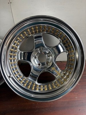 JDM Rare Excellent condition WORKMeister S1 forging 3-piece gold pierc No Tires - Image 4