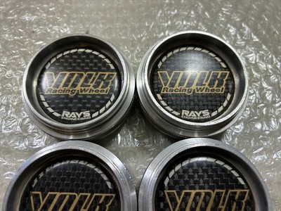 JDM 4 pieces RAYS VOLK Racing center cap carbon type installation diam No Tires - Image 3
