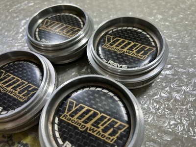 JDM 4 pieces RAYS VOLK Racing center cap carbon type installation diam No Tires - Image 4