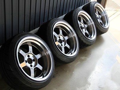 JDM Almost RAYS TE37V TE37V-pro 4H PCD100 Rays Vitz Mini Cooper bB Civ (No Tires) - 画像 (2)