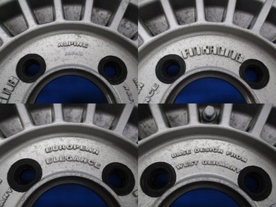 JDM 4Book Rare Old Car ALIPINE FIN RACING 104.0B +35 4H pcd100 Aluminu No Tires - Image 6