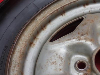 JDM Skyline Japan C210 genuine steel 4.5J-14 PCD114.3 4 holes +25 hub No Tires - Image 8