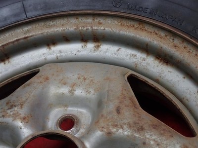 JDM Skyline Japan C210 genuine steel 4.5J-14 PCD114.3 4 holes +25 hub No Tires - Image 9