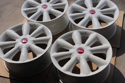 JDM Set of 4 Super Corn Spoke White Aluminum Wheels 7x18mm PCD112 66mm (No Tires)