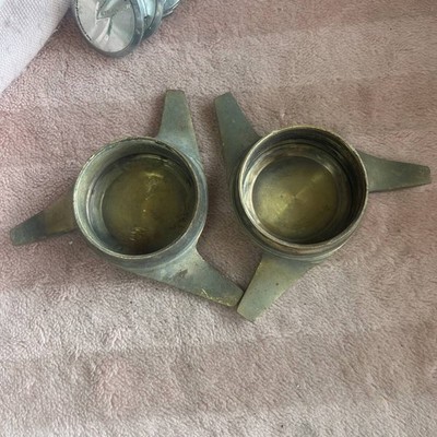 JDM C199-6 Rare Triple Spinner Dayton Roadster Wire Wheel Center Caps No Tires - Image 4