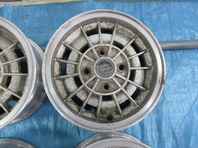 JDM Rare aluminum wheels for classic cars: Mazda RX-7 Savanna SA22C 13 No Tires - Image 4