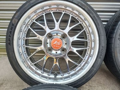 JDM VS-XX 15x5.5J/6J 4H/100 165/45R15 Chrome (No Tires) - 画像 (2)