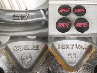 JDM ENKEI Subaru STI 7.5+55 PCD100/5H 184-Wheel Set with genuine center (No Tires) - 画像 (9)