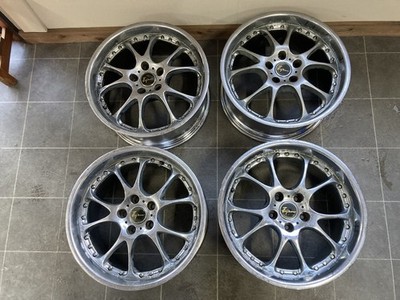 JDM 8 Rare Emperor Chrome Wheels Different Front and Rear Sizes 18 8.5 No Tires