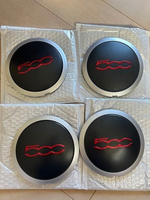 JDM Fiat 500 Wheel Caps with Rings 4 Individual Diameter 133mm for Gen (No Tires)