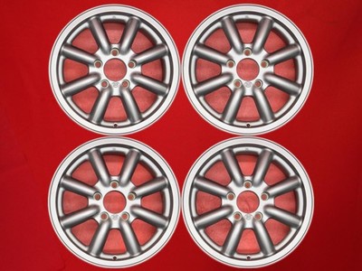 JDM Rare Black Racing used aluminum wheels 4-Wheel Set 6.5J 15 PCD114.3 5 ho (No Tires)