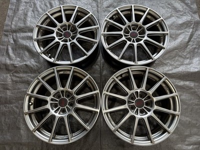 JDM Rare Subaru STI Genuine 17x7.5j +48 5-hole PCD100 4-Wheel Set Option MAT (No Tires)
