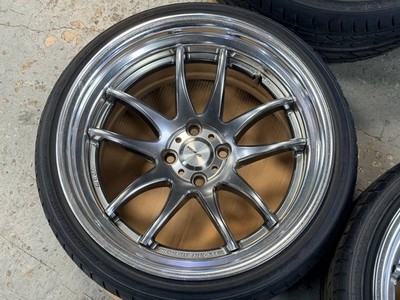 JDM WORK EMOTION CR2P 17x9.0J+3 4H-100 Mazda Roadster etc. Grim midsilv (No Tires) - 画像 (5)