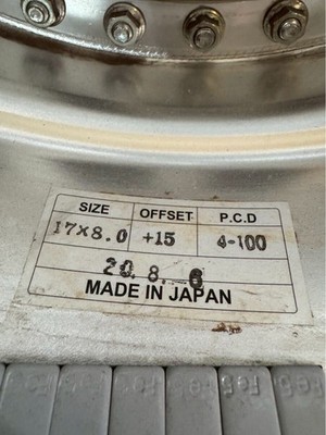 JDM RareBARRAMUNDI design Toman 17x8J +15 PCD100 4-hole 4H Deep Rim Mes (No Tires) - 画像 (7)