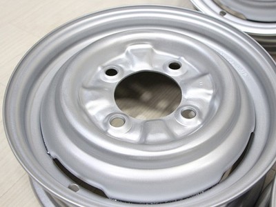 JDM C138 Old Car Rare Iron Wheels 12x3.5J+35 PCD114.3 Hub Diameter 81m (No Tires) - 画像 (7)