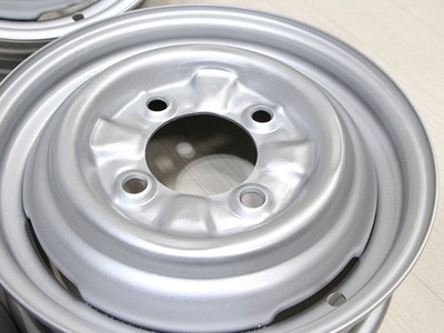 JDM C138 Old Car Rare Iron Wheels 12x3.5J+35 PCD114.3 Hub Diameter 81m (No Tires) - 画像 (8)