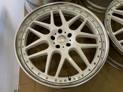 JDM Out of print NKB Elite 510M 3 piece 22 9j +31 / 10j +24 white 5 ho No Tires - Image 4