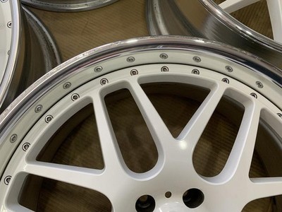 JDM Out of print NKB Elite 510M 3 piece 22 9j +31 / 10j +24 white 5 ho No Tires - Image 7