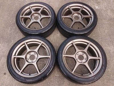 JDM Rare out-of-print Buddy Club P1 Racing wheels 17x7J offset +35 5-ho (No Tires)