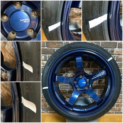 JDM ADVAN GT BEYOND 199J +35 5H 114.3 Mag Blue GT-R WRX STI Lancer Evo No Tires - Image 6