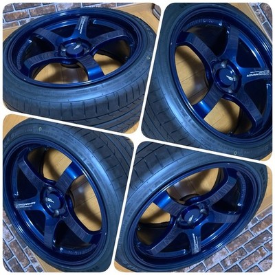 JDM ADVAN GT BEYOND 199J +35 5H 114.3 Mag Blue GT-R WRX STI Lancer Evo No Tires - Image 10