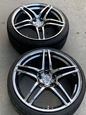 JDM AVS Model 5 189j + 40 Chrome 2-Wheel Set Rare Model 5 PCD114 5H (No Tires)