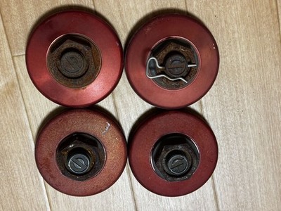 JDM Sparco center caps red 4-individual set 80mm aftermarket part. No Tires