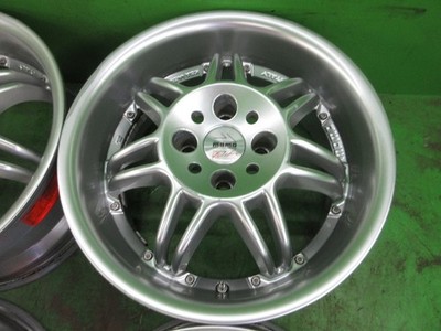 JDM MOMO RACER KBA44225 7j/+38 Hub approx. 72mm PCD100 4-Wheel Set Used (No Tires) - 画像 (3)
