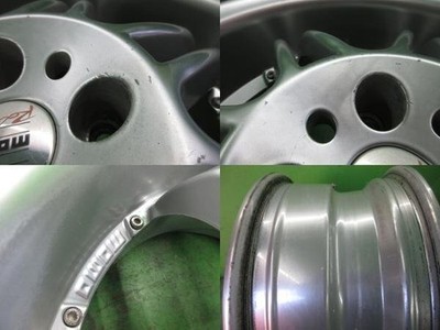 JDM MOMO RACER KBA44225 7j/+38 Hub approx. 72mm PCD100 4-Wheel Set Used (No Tires) - 画像 (9)