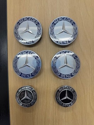 JDM Genuine Mercedes-Benz center caps 4 individual bonnet caps 2 indiv (No Tires)