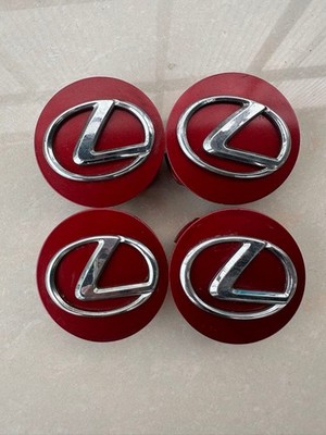 JDM Lexus wheel caps red 62mm set of 4 individual. (No Tires)